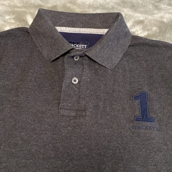 Hackett London luxurious Dark Gray Polo Shirt - Picture 2 of 6